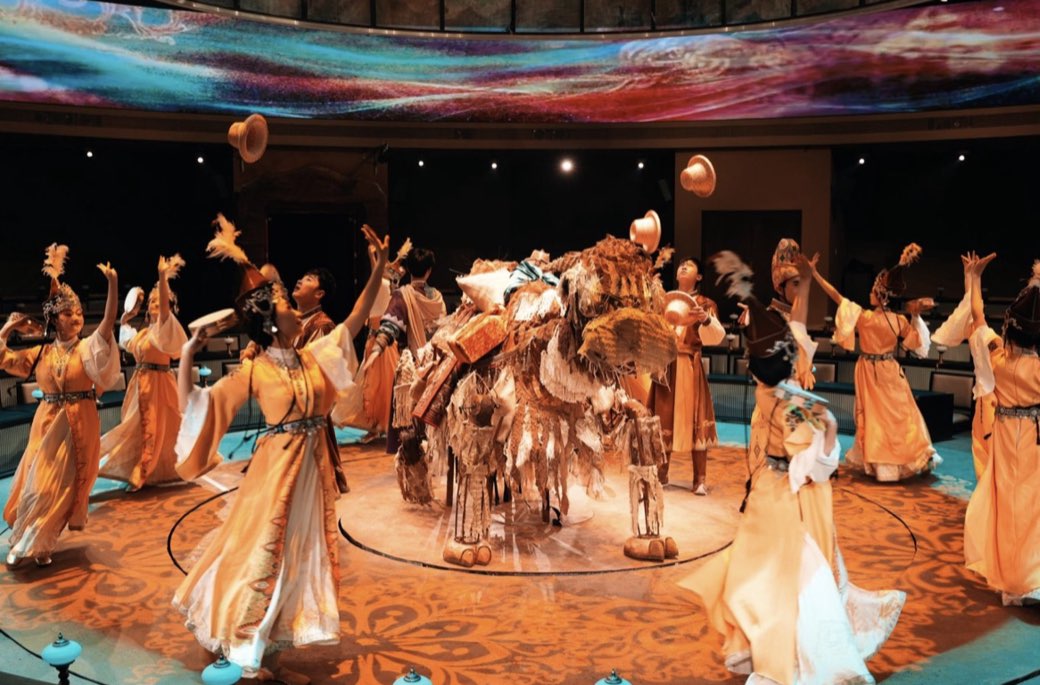 A Silk Road caravan crossing the stage